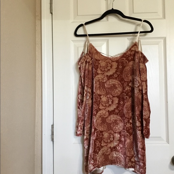 Chaser velvet vintage inspired tapestry mini orange dress size small - Picture 2 of 9